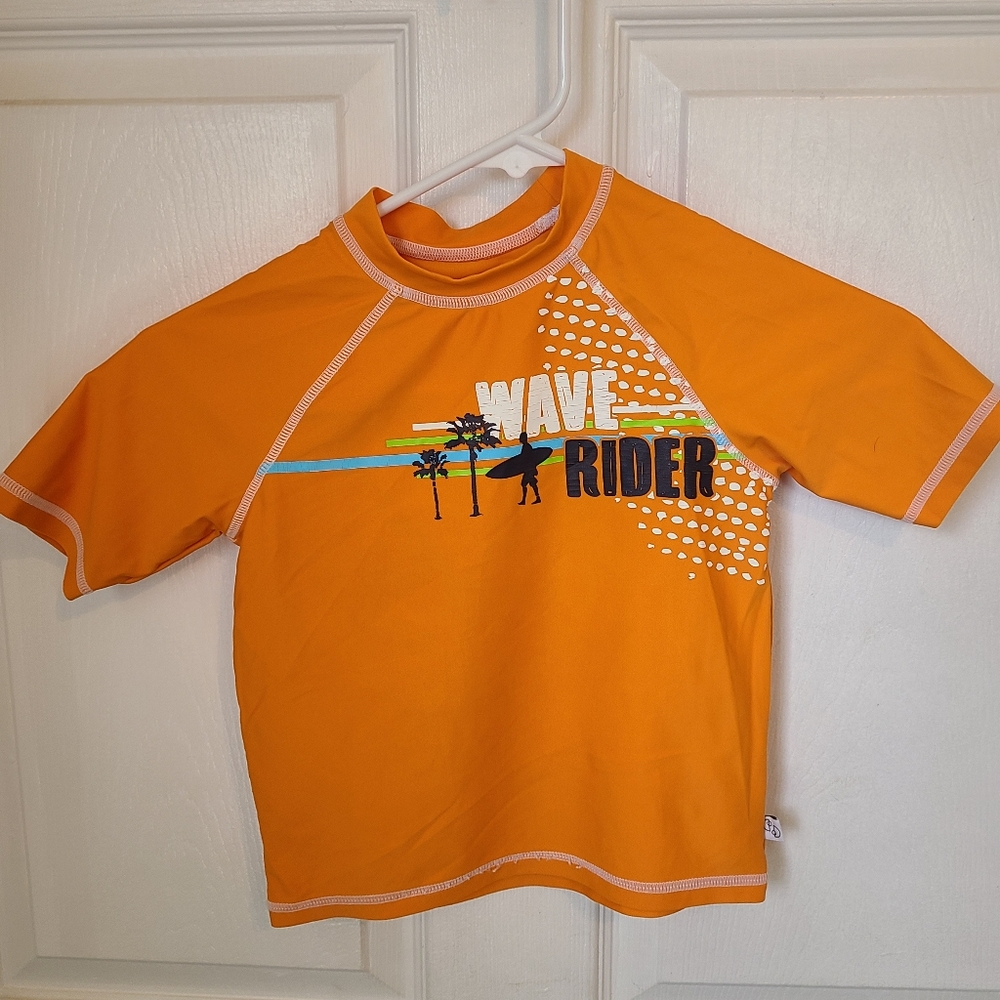 (1607) Flapdoodles Children's Outdoor Sun/Swim Shirt, UPF-50, Size: 5 Orange
